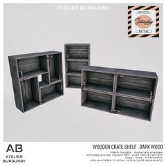 Atelier Burgundy . Wooden Crate Dark Wood