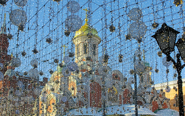 Holy Russia, Moscow Winter Fairytale, Cathedral of the Kazan icon of the Mother of God (Kazansky Sobor), Red Square / Nikolskaya street / Resurrection Gate Passage, Kitai-Gorod, Tverskoy district. Православнаѧ Црковь.