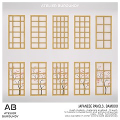 Atelier Burgundy . Japanese Panels Bamboo