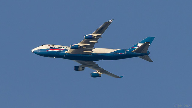 4K-SW800 - Boeing 747-4R7F(SCD) - Silk Way West Airlines - 7L9601 - Baku-Amsterdam -  EHLE overhead - 20210108
