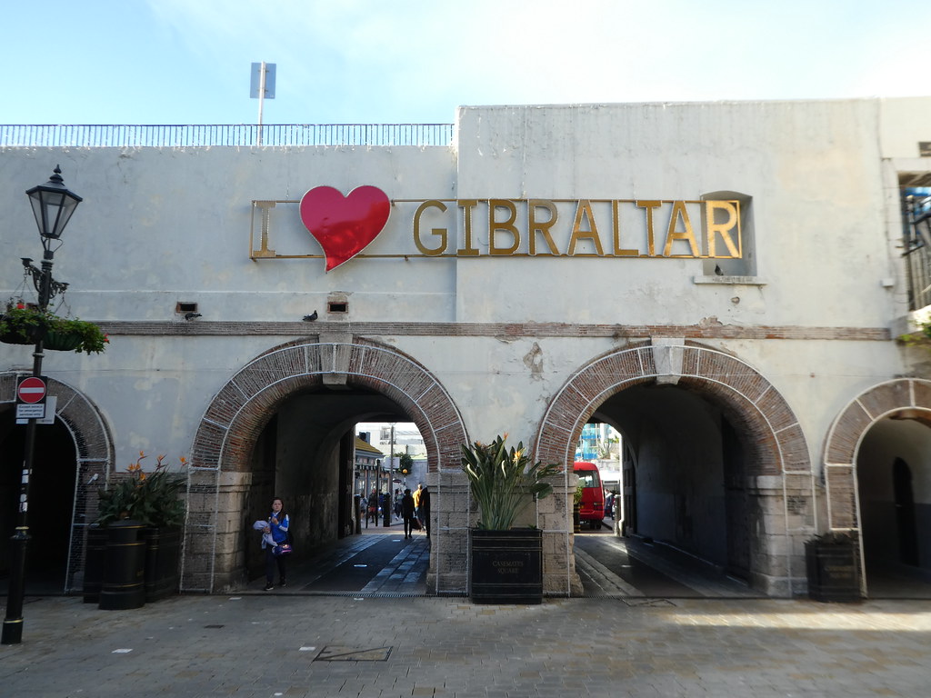 I Love Gibraltar sign in Casemates Square, Gibraltar