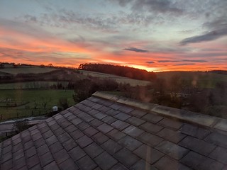 Sunset over Wark, January 2021