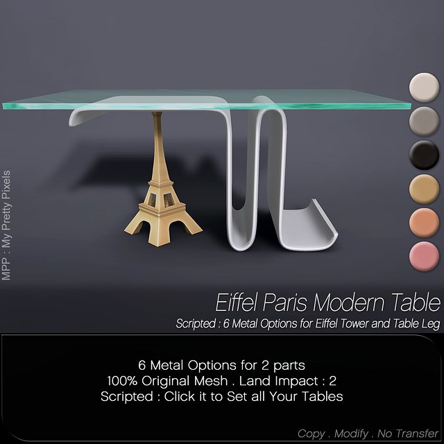 MPP - Eiffel Paris Modern Table - Scripted
