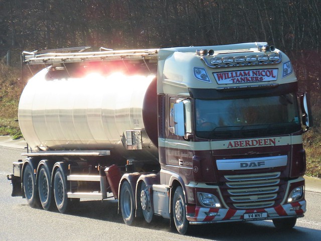William Nicol Tankers, DAF-XF (V4WNT) On The A1M Northbound