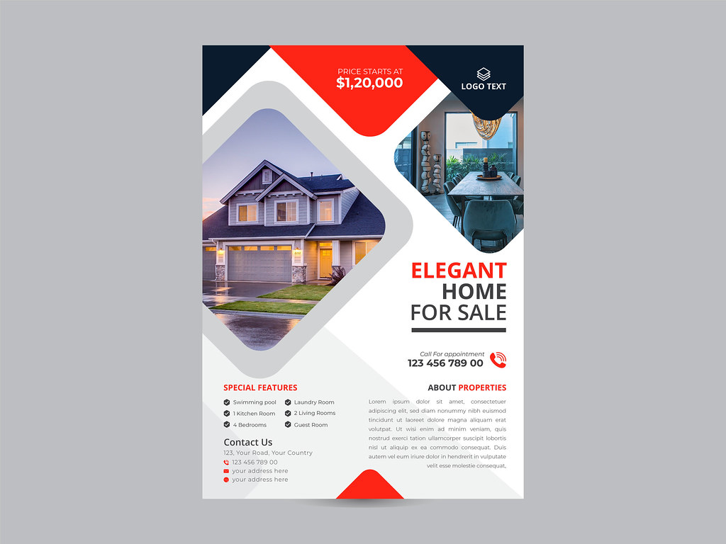 Real estate Flyer design Corporate business brochure or flyer design. Leaflet presentation