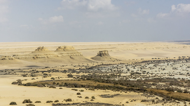 The hills of Wadi El-Rayan's Magic Lake area in Egypt's Fayoum