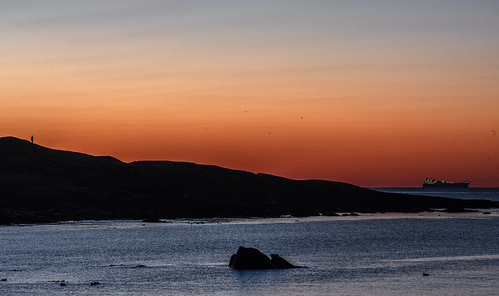 norge norway rogaland sola vigdel vigdelneset ølberg nature northsea sea ocean coast jærkysten ship tanker man nikon ducks nightshot sunset orange silhouette 7502931v2