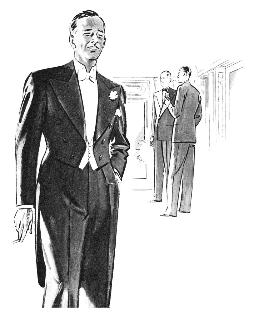 Detail from a 1955 Moss Bros evening wear advertisement | Flickr