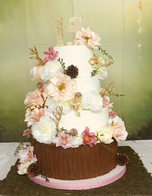 Woodland Themed Quinceanera Cake by Sweet Tooth Rescue