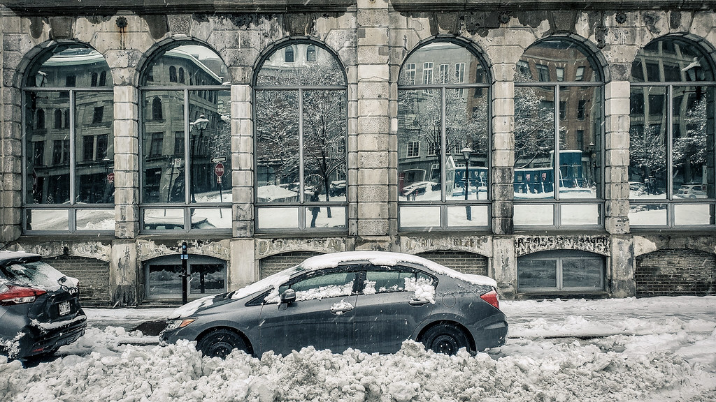 Snow Covered Car in Old Montreal