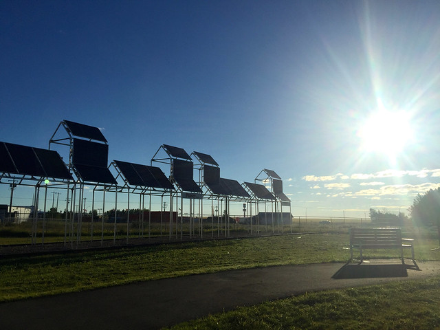 Solar tribute in a prairie town
