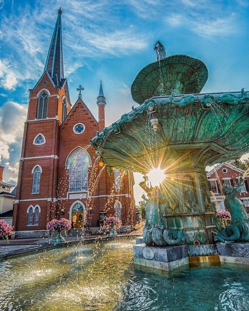 Fountain with Church