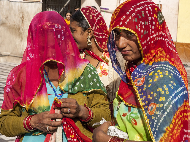 Colorful women in Deshnok