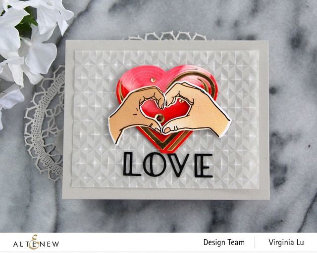 01242021-A Little Bit of Love-Angled Mosaic Embossing Folder-Illusion Heart Die-002