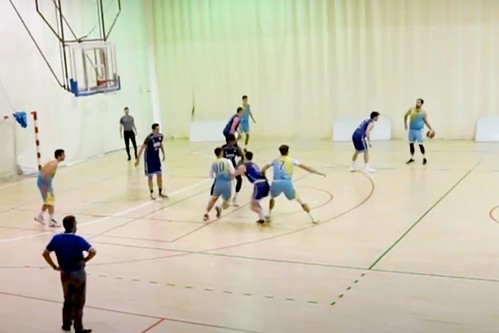 Captura de vídeo del encuentro disputado entre Distrito Olímpico y C.B. Agüimes