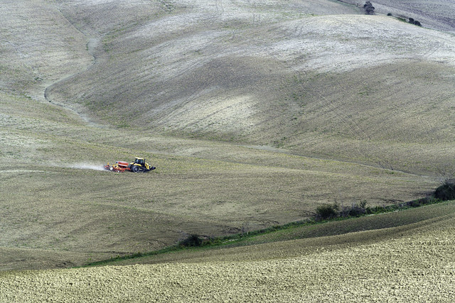 Tractor Spreading Lime - Tuscany  53