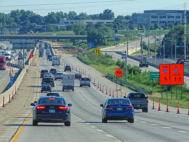Construction on I-35 North in JoCo, 19 Aug 2020