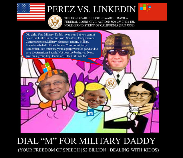 22 Alejandro Evaristo Perez vs Linkedin Corporation - US Federal Court Case -  The Army Wizard of OZ - $2BN Cartoon Network - Power Puff Girls