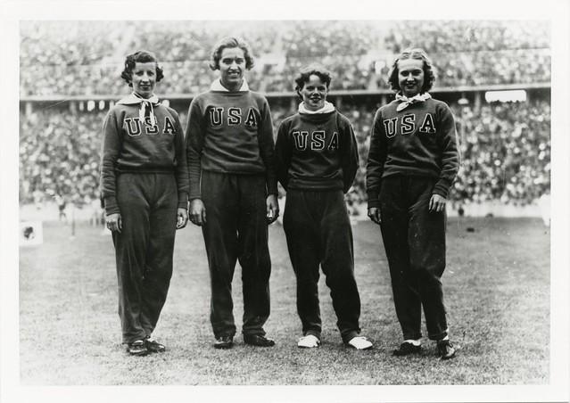 US women's relay team, Olympic Games in Berlin, Germany, 1936 (Helen Stephens is second from left)