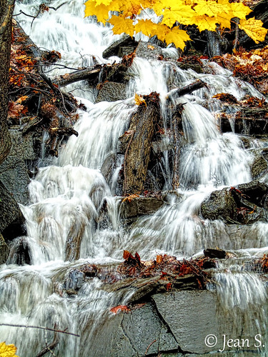 water waterfall stone nature autumn fall yellow waves outdoors