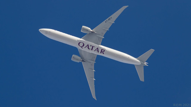 A7-BEV - Boeing 777-3DZER - Qatar Airways Cargo - QR273 - OTHH-EHAM - EHLE Overhead - 20210123