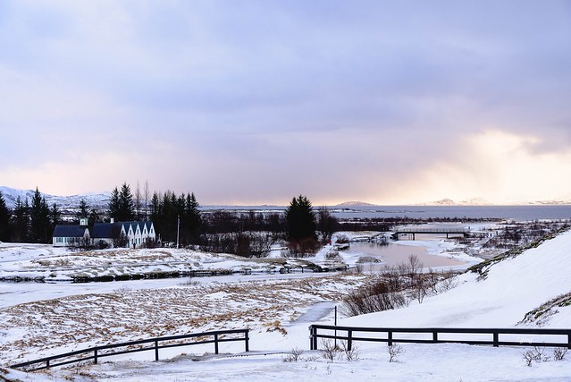 Village in winter, Iceland