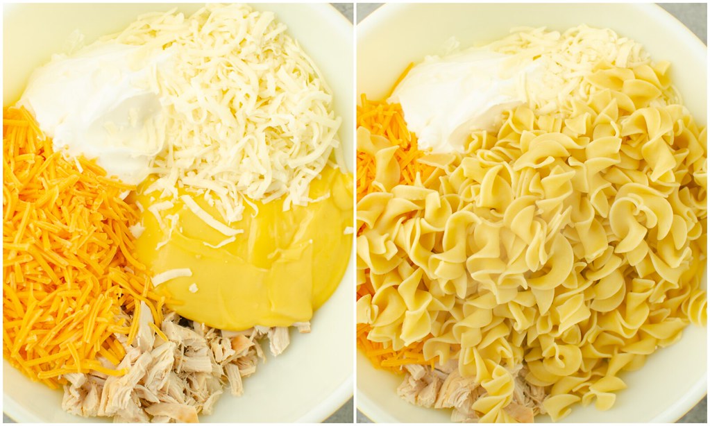 How to make cheesy chicken noodle casserole