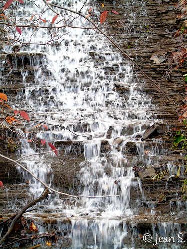 water waterfall stone tree outdoors nature
