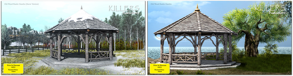 "Killer’s" Old Wood Rustic Gazebo Snow & Non Snow On Discount @ Cosmo event