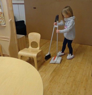 sweeping up