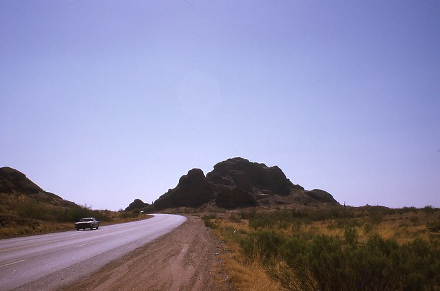 On the road near Papago Park. 1973