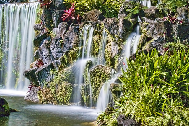The Inverrary Waterfall, City of Lauderhill, Broward County, Florida, USA / Constructed Circa: 1970 / Built by: The Walt Disney Company / Declared Historical Landmark: May 8, 2017