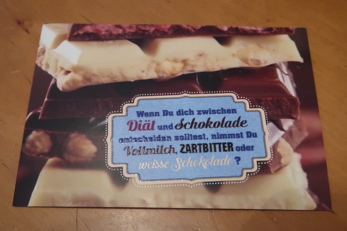 Postkarte "Diät oder Schokolade?"