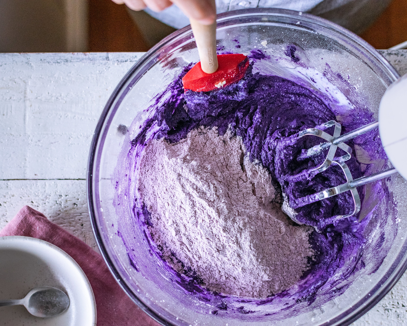 with both ube powder and ube extract, these cakes are bursting with ube flavor
