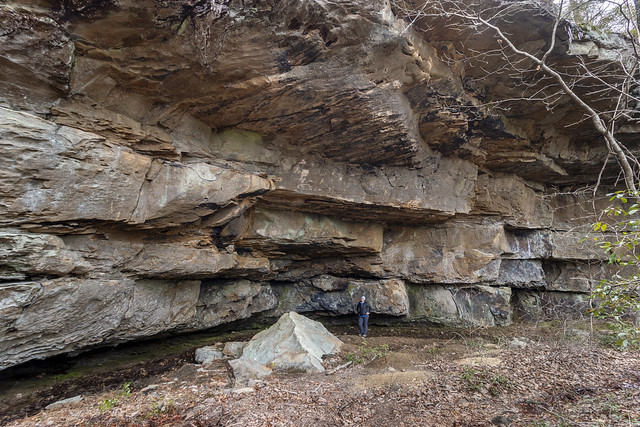 Kelli Lewis, rock shelter, Monterey Crag, Putnam County, Tennessee