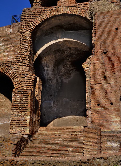 Ceremonial entrance, ancient imperial ruins, Palatine Hill, Rome..