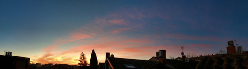 sunrise sun sky firesky colors clouds panoramic fromhome rooftop