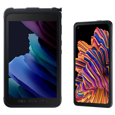 With its ruggedised build and defence-grade security, Samsung’s latest multi-functional devices are built for business productivity in a harsh physical environment and secured for data security. Galaxy Tab Active3 (left) and Galaxy XCover Pro.
