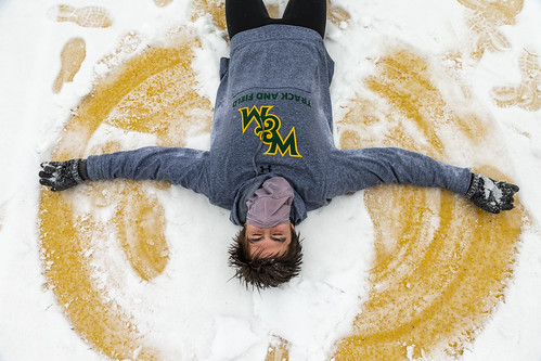 Scenes from a snow day: making snow angels