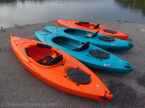 L to R: Lancer, Zenith, Zenith, and Lancer Lifetime kayaks