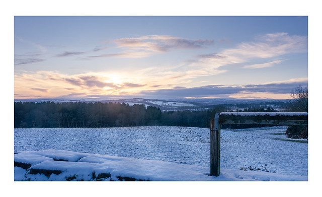 Winter sunset at Woolley Edge