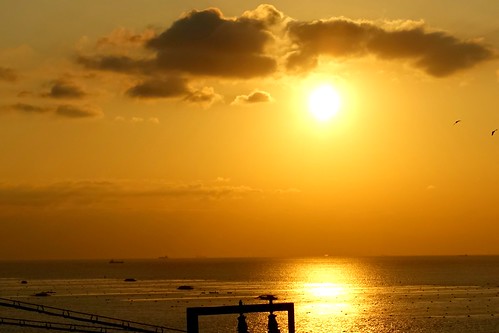 sunrise 神戸の海と空 kobe tarumi beach coast seaside orion seafront 明石大橋 akashibridge 垂水 明石海峡 神戸の空と海