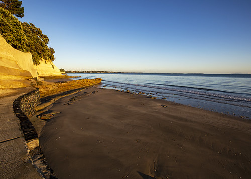 saintleonardsbay nz newzealand hauraki gulf belmont beach sunrise tide morning landscape waterscape northshore wall stone auckland