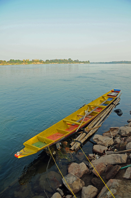 Yellow Boat in the Mekong River 2