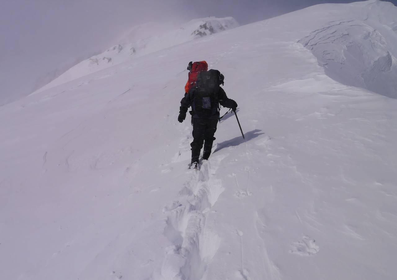 冬の北アルプス・唐松岳　ラッセル登山