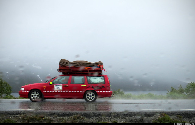20190704_21 Red car in the Carbage Run, near Geiranger, Norway