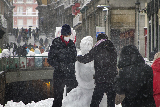 Menina de nieve en calle Toledo, Madrid (2021)