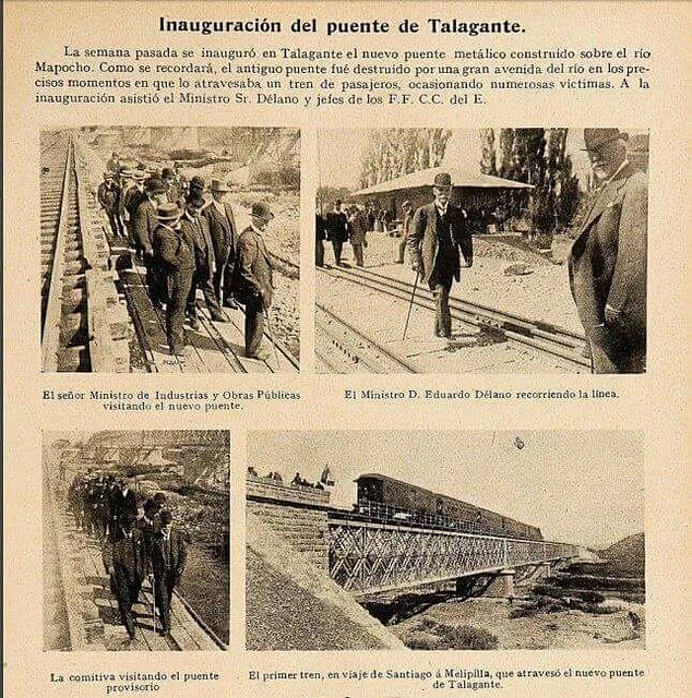 1910 inauguracion del nuevo puente ferriviario de Talagante