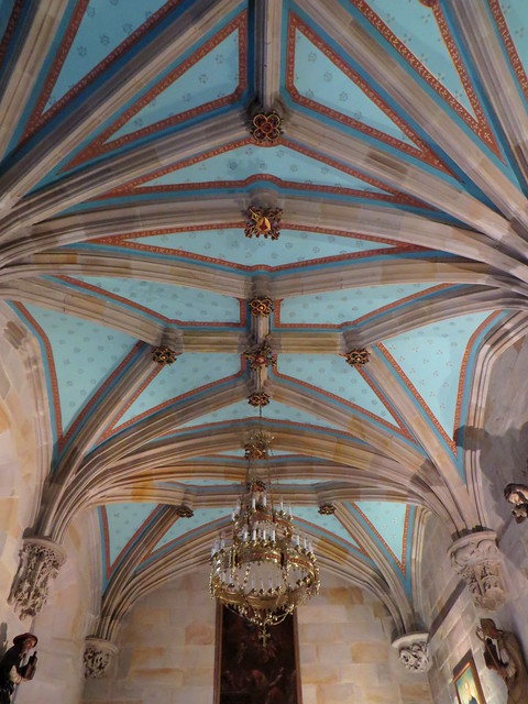 Voûtes gothico-renaissance de la sacristie, XVIe, cathédrale de Santiago, XIVe siècle, , Bilbao, Biscaye, Pays Basque, Espagne.