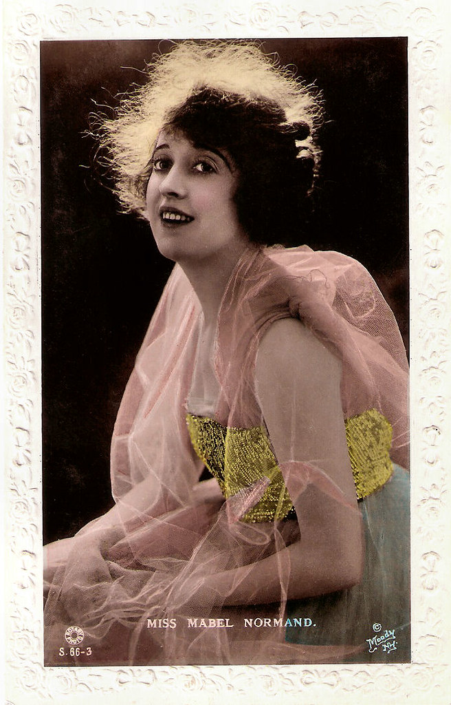 Mabel Normand Actress and Rolls Royce in 1921 Modern Postcard 